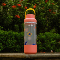 Pink Nopa Move bottle decorated by Summer vibe stickers set